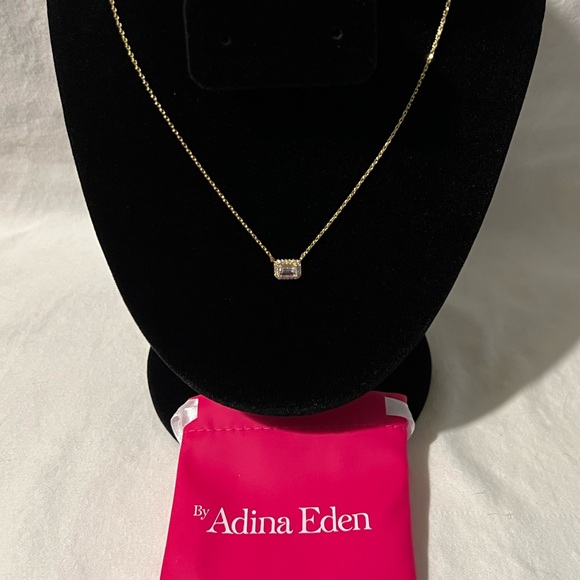 ✨NWT✨ ADINA EDEN Dainty Emerald Pavé Necklace - Picture 5 of 8